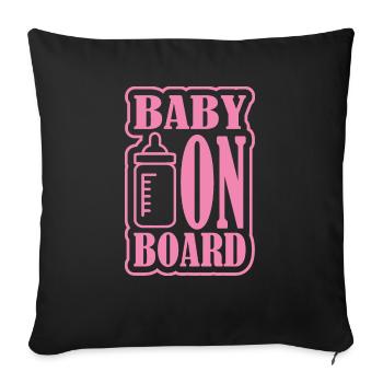 Baby on Board - Sofakissenbezug 45 x 45 cm - Schwarz - Vorne