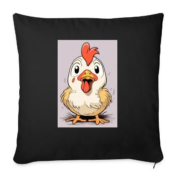 Cart(oon)Chicken - Sofa pillowcase 17,3'' x 17,3'' (45 x 45 cm) - black - Front