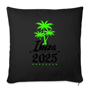 Palmiers d’Ibiza 2025 - Housse de coussin décorative 45 x 45 cm - noir - Devant