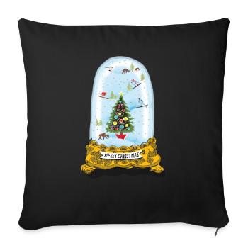 Christmas Snow Globe - Sofa pillowcase 17,3'' x 17,3'' (45 x 45 cm) - black - Front