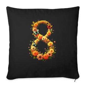 Journée de la femme 8 mars ensemble pour la force et la liberté - Housse de coussin décorative 45 x 45 cm - noir - Devant