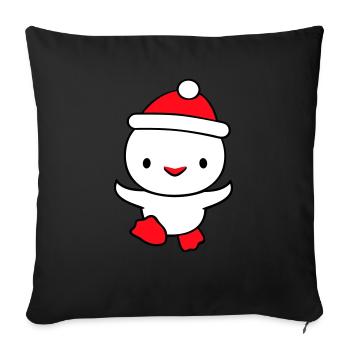 Duck Winter Hat Snow Play Fun Christmas - Sofa pillowcase 17,3'' x 17,3'' (45 x 45 cm) - black - Front