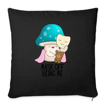 autistic mask off autism neurospicy - Sofa pillowcase 17,3'' x 17,3'' (45 x 45 cm) - black - Front