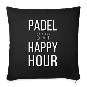 Padel Tennis is my Happy Hour - Sofa pillowcase 17,3'' x 17,3'' (45 x 45 cm) - black - Front