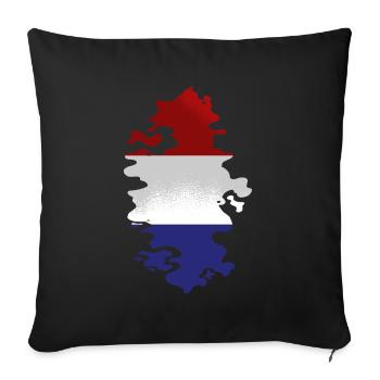 Pays-Bas Drapeau Hollande Drapeau néerlandais - Housse de coussin décorative 45 x 45 cm - noir - Devant