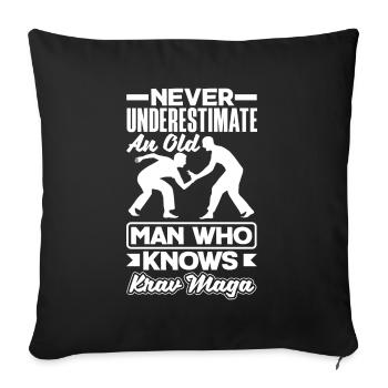 Martial Arts Self Defense Krav Maga Old Man - Sofakissenbezug 45 x 45 cm - Schwarz - Vorne