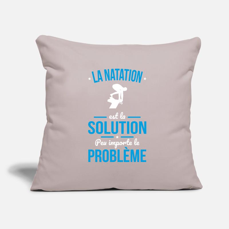 Natation est la solution peu importe le problème Housse de coussin décorative 45 x 45 cm