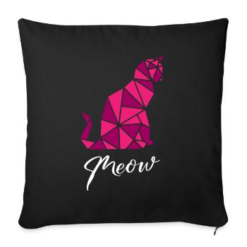 Cats Geometric - Sofa pillowcase 17,3'' x 17,3'' (45 x 45 cm) - black - Front