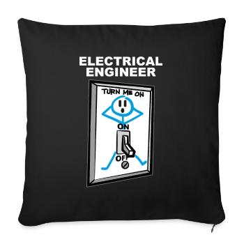 Elektroingenieur Humor - Sofakissenbezug 45 x 45 cm - Schwarz - Vorne