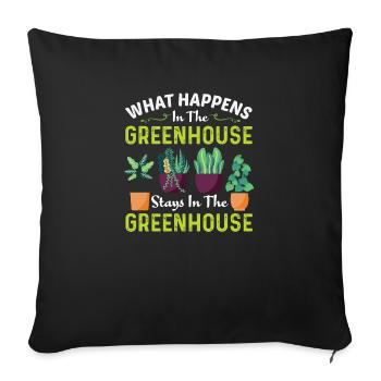 Greenhouse Gardener Gardening Bin on vacation - Sofa pillowcase 17,3'' x 17,3'' (45 x 45 cm) - black - Front