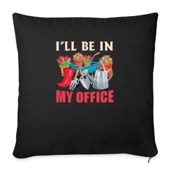 Office Garden Gardening Gardening Botanical Harvest - Sofa pillowcase 17,3'' x 17,3'' (45 x 45 cm) - black - Front