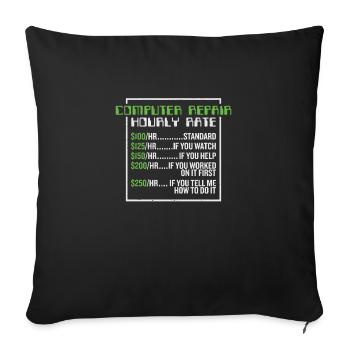 Computer Repair Ingenitor Computer Computer Hours - Sofa pillowcase 17,3'' x 17,3'' (45 x 45 cm) - black - Front