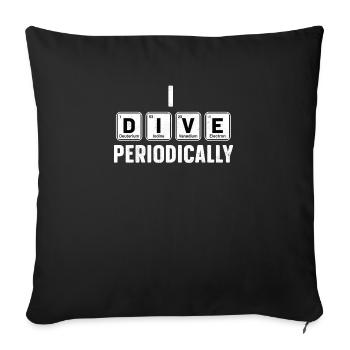 Plongée périodiquement Plongée Plongée Plongée Océan Eau - Housse de coussin décorative 45 x 45 cm - noir - Devant
