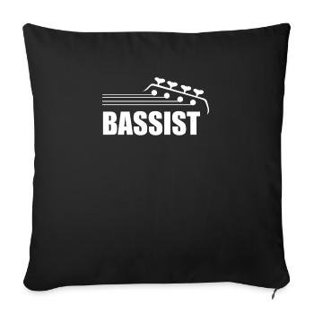 Bassist musique bassiste bassiste basse musique basse guitare basse - Housse de coussin décorative 45 x 45 cm - noir - Devant