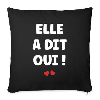 Elle a dit oui - Housse de coussin décorative 45 x 45 cm - noir - Devant