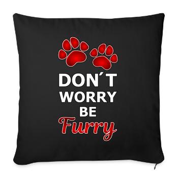 Ne vous inquiétez pas d’être rouge poilu - Housse de coussin décorative 45 x 45 cm - noir - Devant