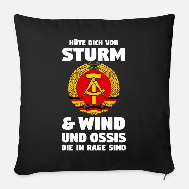 Ostdeutschland Ossi Deutschland DDR - Sofakissenbezug 45 x 45 cm - Schwarz