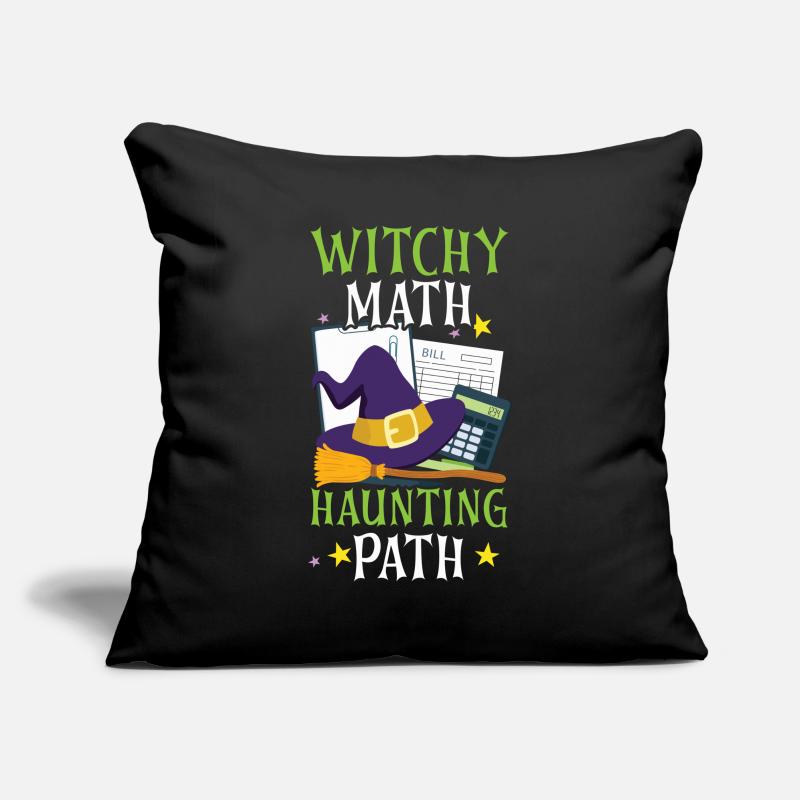 Witch Math Haunted Path Comptable Halloween Housse de coussin décorative 45 x 45 cm