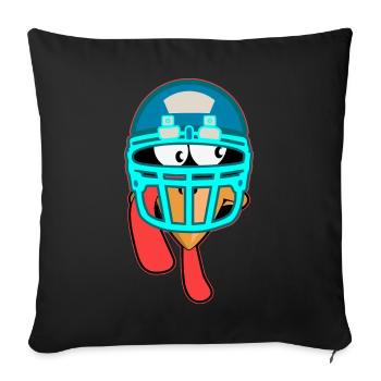 Turquie avec casque de football américain Thanksgiving - Housse de coussin décorative 45 x 45 cm - noir - Devant