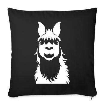 Lustige Lama Silhouette Freche lustige Lamas - Sofakissenbezug 45 x 45 cm - Schwarz - Vorne