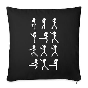 Karate Stick Figures - Sofa pillowcase 17,3'' x 17,3'' (45 x 45 cm) - black - Front