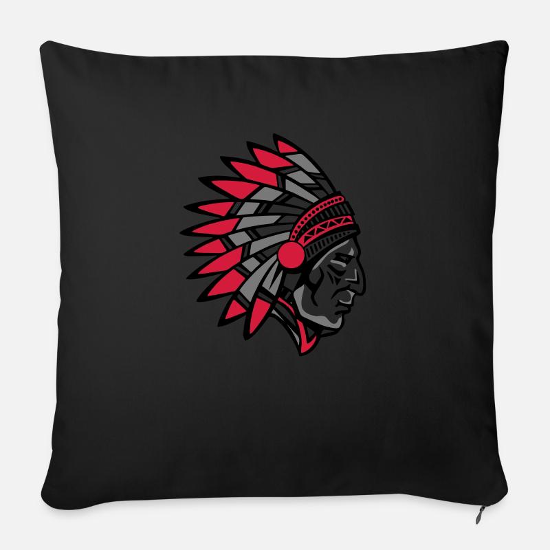Indian Indianer - Sofakissenbezug 45 x 45 cm - Schwarz