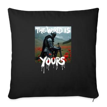 THE WORLD IS YOURS x FALLEN KNIGHT - Sofakissenbezug 45 x 45 cm - Schwarz - Vorne
