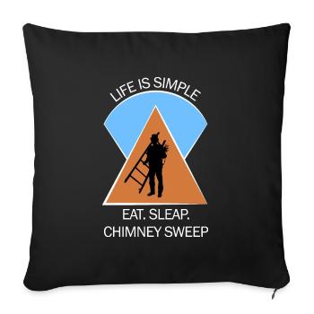 Chimney Sweep Chimney Sweep - Sofa pillowcase 17,3'' x 17,3'' (45 x 45 cm) - black - Front
