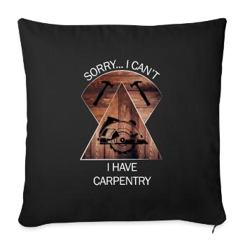 Charpentier, charpentier, charpentier, charpentier, artisan, bois - Housse de coussin décorative 45 x 45 cm - noir - Devant