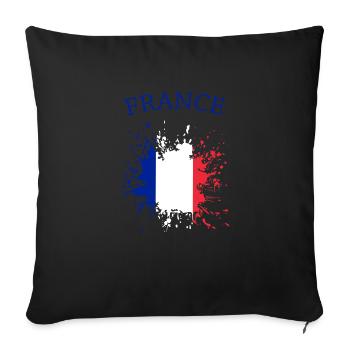 Frankreich france french French - Sofa pillowcase 17,3'' x 17,3'' (45 x 45 cm) - black - Front