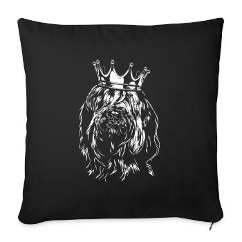 BRIARD Berger de Brie Couronne Chien Chien Wilsigns - Housse de coussin décorative 45 x 45 cm - noir - Devant