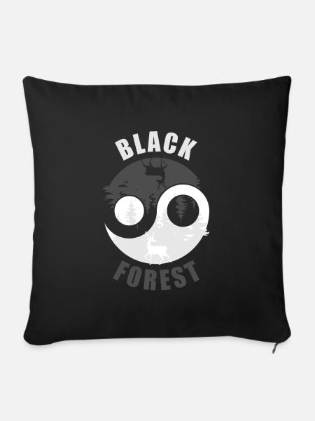 Black Forest Hirsch Yin Yang - Sofakissenbezug 45 x 45 cm - Schwarz