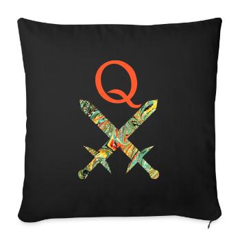 épées croisées e 200 q - Housse de coussin décorative 45 x 45 cm - noir - Devant