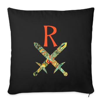 épées croisées e 200 r - Housse de coussin décorative 45 x 45 cm - noir - Devant