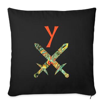 gekreuzte schwerter e 200 y - Sofakissenbezug 45 x 45 cm - Schwarz - Vorne
