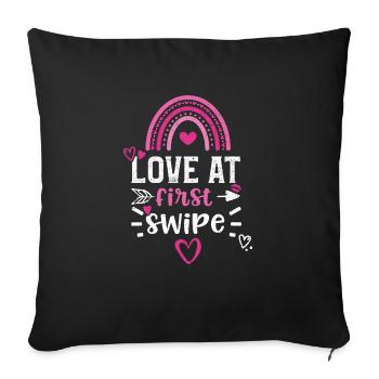 L’amour au premier coup - Housse de coussin décorative 45 x 45 cm - noir - Devant