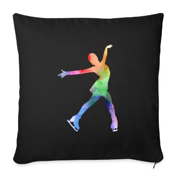 Figure Skating Ice Skater Skate Dance Winter Sport - Sofa pillowcase 17,3'' x 17,3'' (45 x 45 cm) - black - Front