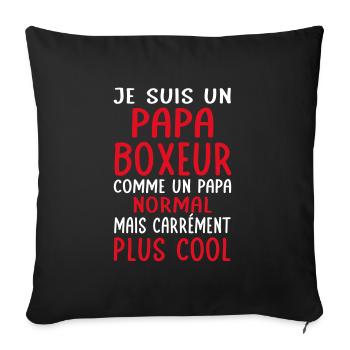 Papa boxeur comme papa normal plus cool - Housse de coussin décorative 45 x 45 cm - noir - Devant