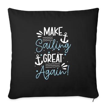 Voile Sailor Ocean Anchor - Housse de coussin décorative 45 x 45 cm - noir - Devant