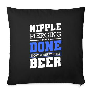 Piercer Schmuck Humor - Sofakissenbezug 45 x 45 cm - Schwarz - Vorne