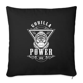 Singe Silverback Fitness - Housse de coussin décorative 45 x 45 cm - noir - Devant