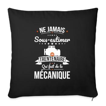 Sous-estimer trentenaire qui fait de la mécanique - Housse de coussin décorative 45 x 45 cm - noir - Devant