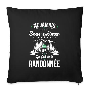 Sous-estimer trentenaire qui fait de la randonnée - Housse de coussin décorative 45 x 45 cm - noir - Devant