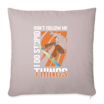Snowboard Snow Ski Holiday Mountain - Sofa pillowcase 17,3'' x 17,3'' (45 x 45 cm) - light taupe - Front