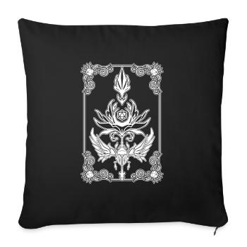 Egyptian Scarab Spell Map - Sofa pillowcase 17,3'' x 17,3'' (45 x 45 cm) - black - Front
