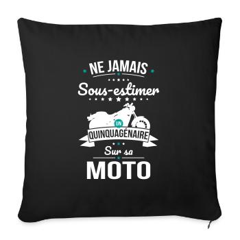 Sous-estimer un quinquagénaire sur sa moto - Housse de coussin décorative 45 x 45 cm - noir - Devant