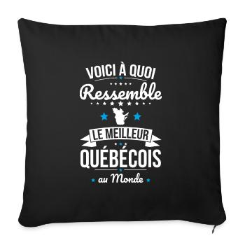 Voici à quoi ressemble le meilleur Québécois - Housse de coussin décorative 45 x 45 cm - noir - Devant