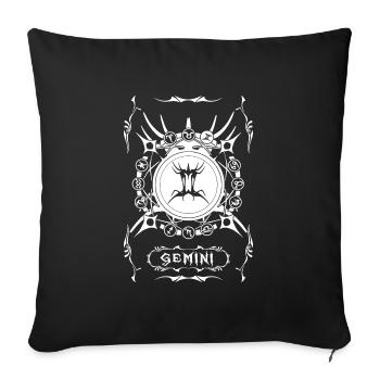 GEMINI Zwillinge Sternzeichen - Sofakissenbezug 45 x 45 cm - Schwarz - Vorne