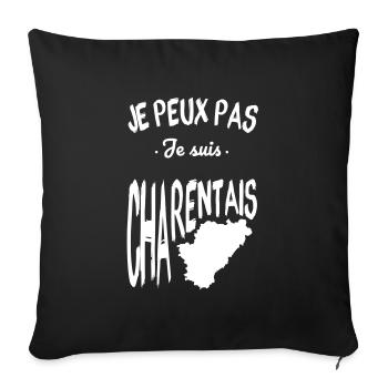 Je peux pas je suis Charentais - Housse de coussin décorative 45 x 45 cm - noir - Devant