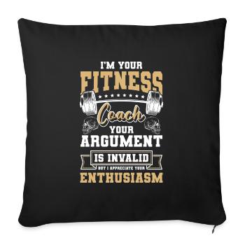Fitness Trainer Muscles Bench Press Training - Sofa pillowcase 17,3'' x 17,3'' (45 x 45 cm) - black - Front